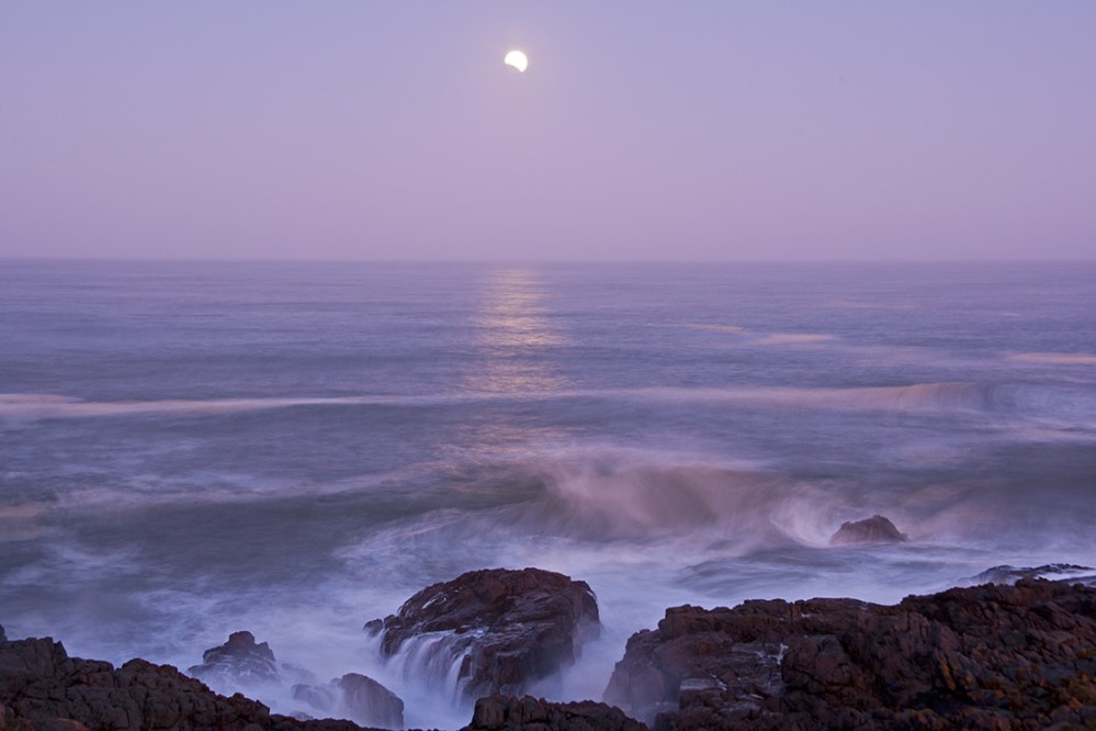 The light of day hits the last of the Supermoon eclipse - an event that will only be seen again in 2033.